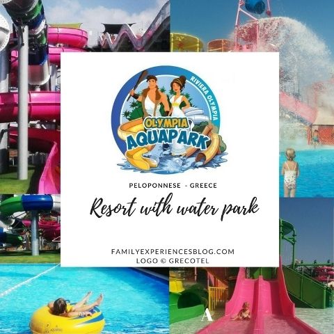 pinterest Family Experiences Blog Aqua Park Olympia Riviera Resort. Logo © Grecotel
