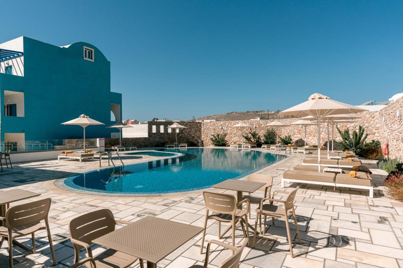 The Best Family Hotels in Santorini: Top Picks for Kids, Comfort & Views 22 the pool and sitting area around the pool at Margarenia Studios in Santorini
