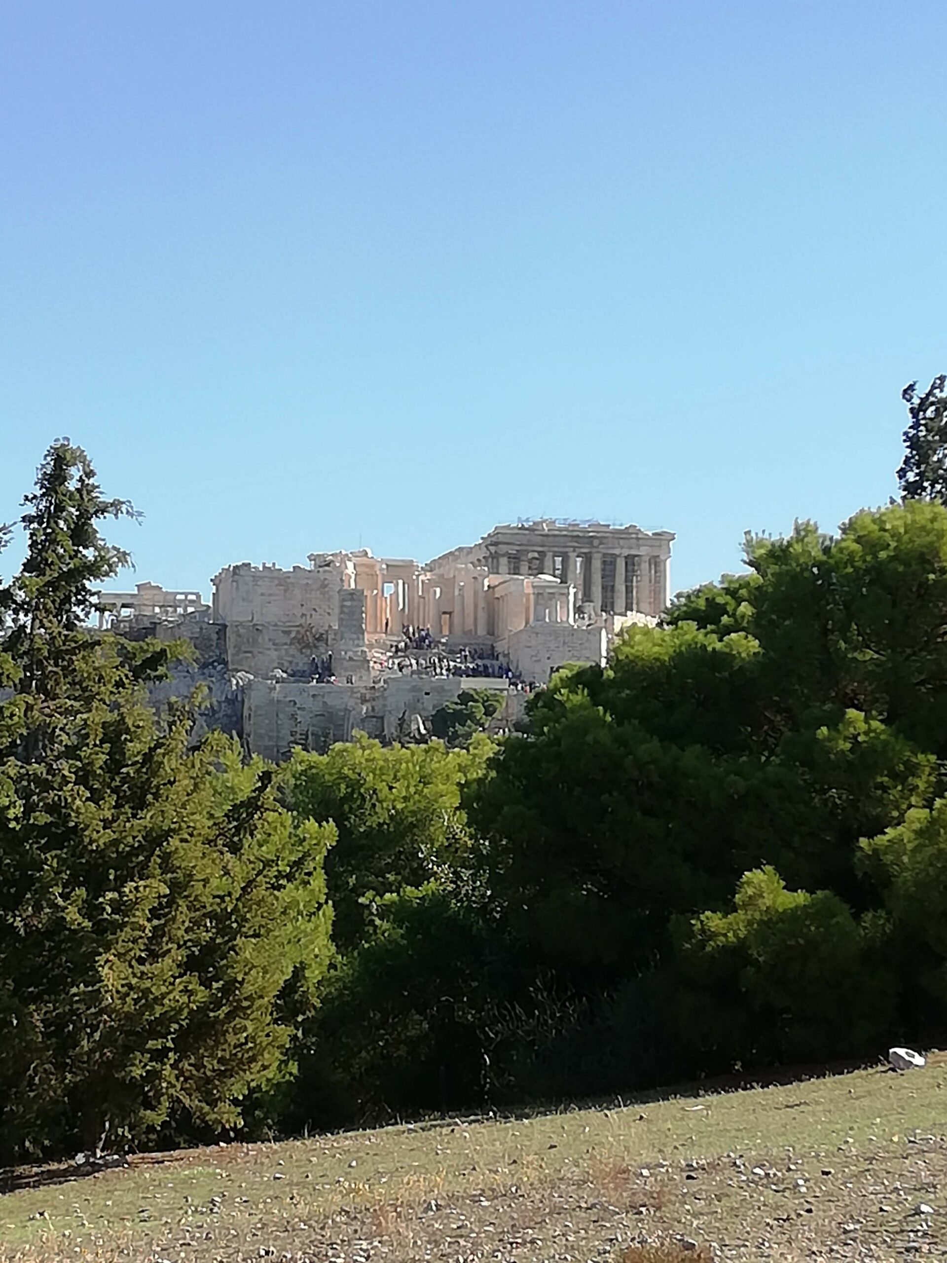 Acropolis hill seen from Pnyx Hills of Muses