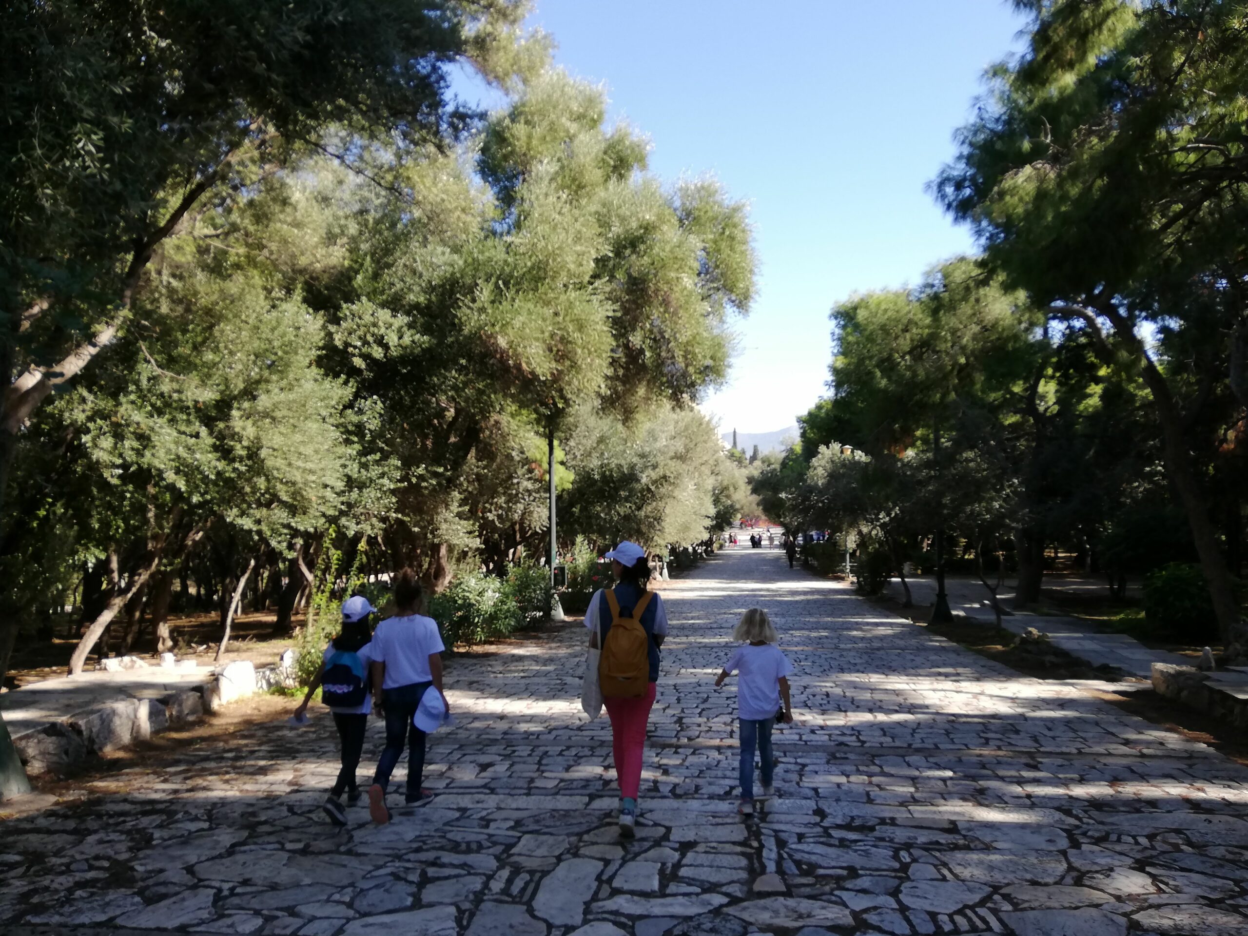 Acropolis hill  with kids