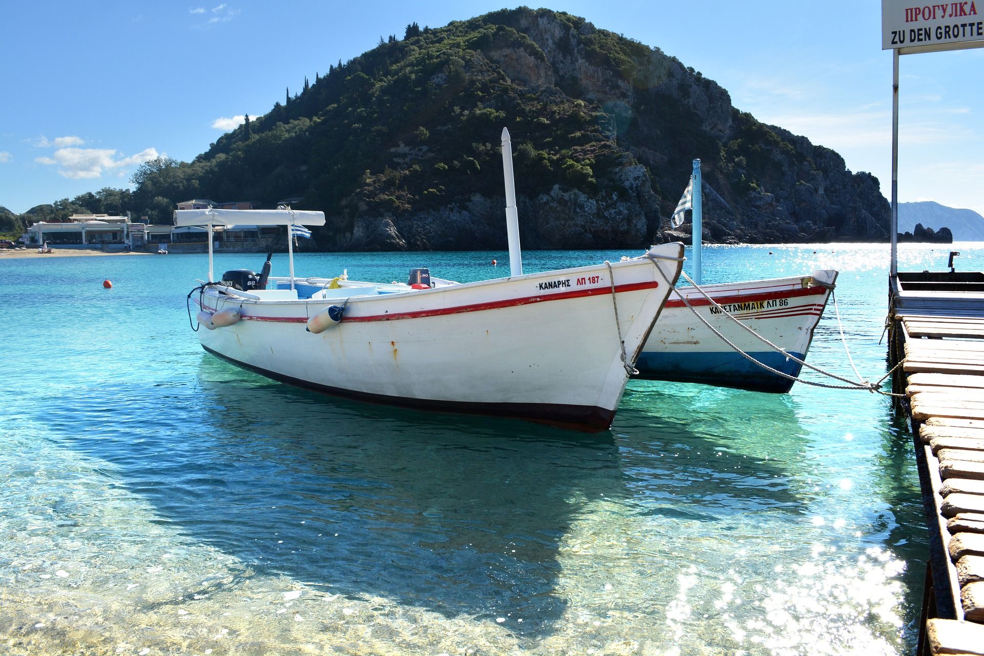 Corfu palaiokastritsa boats PXB