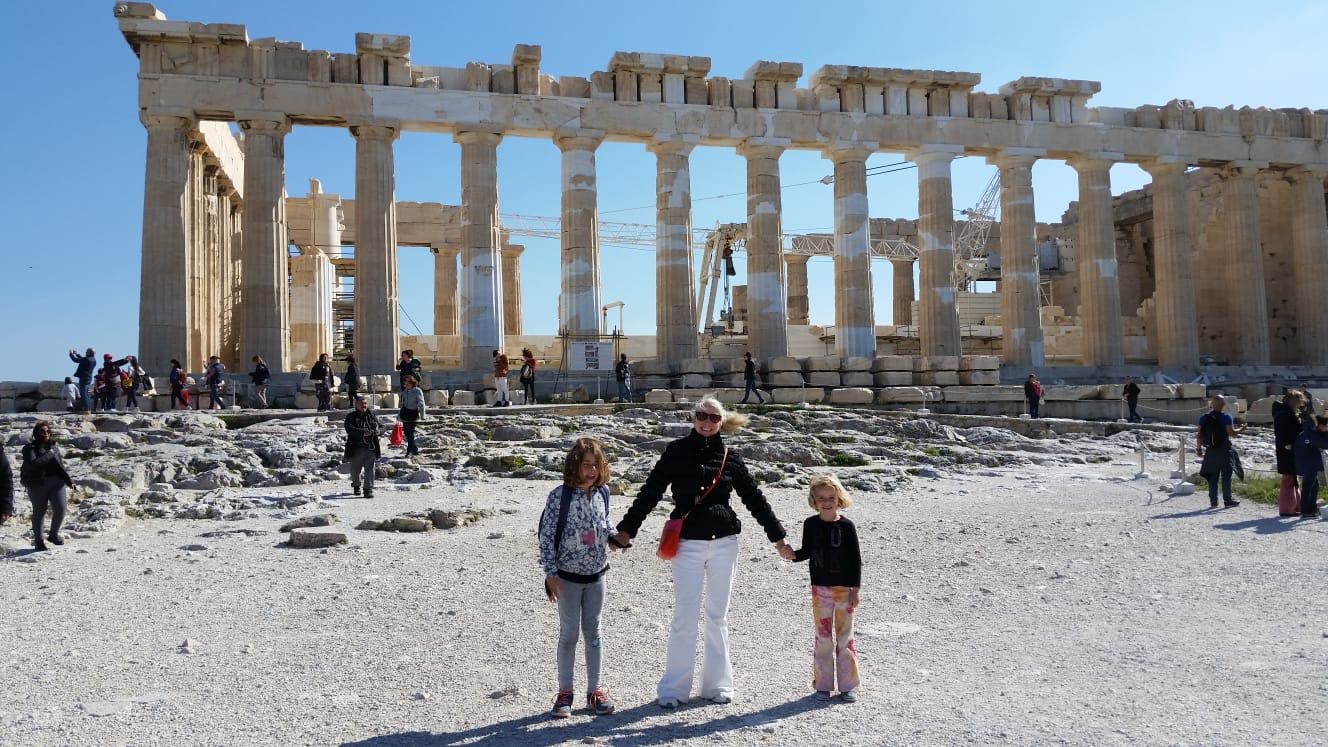 10 Stories from Greek Mythology that Kids will Love 27 family in front of Acropolis in Athens Greece