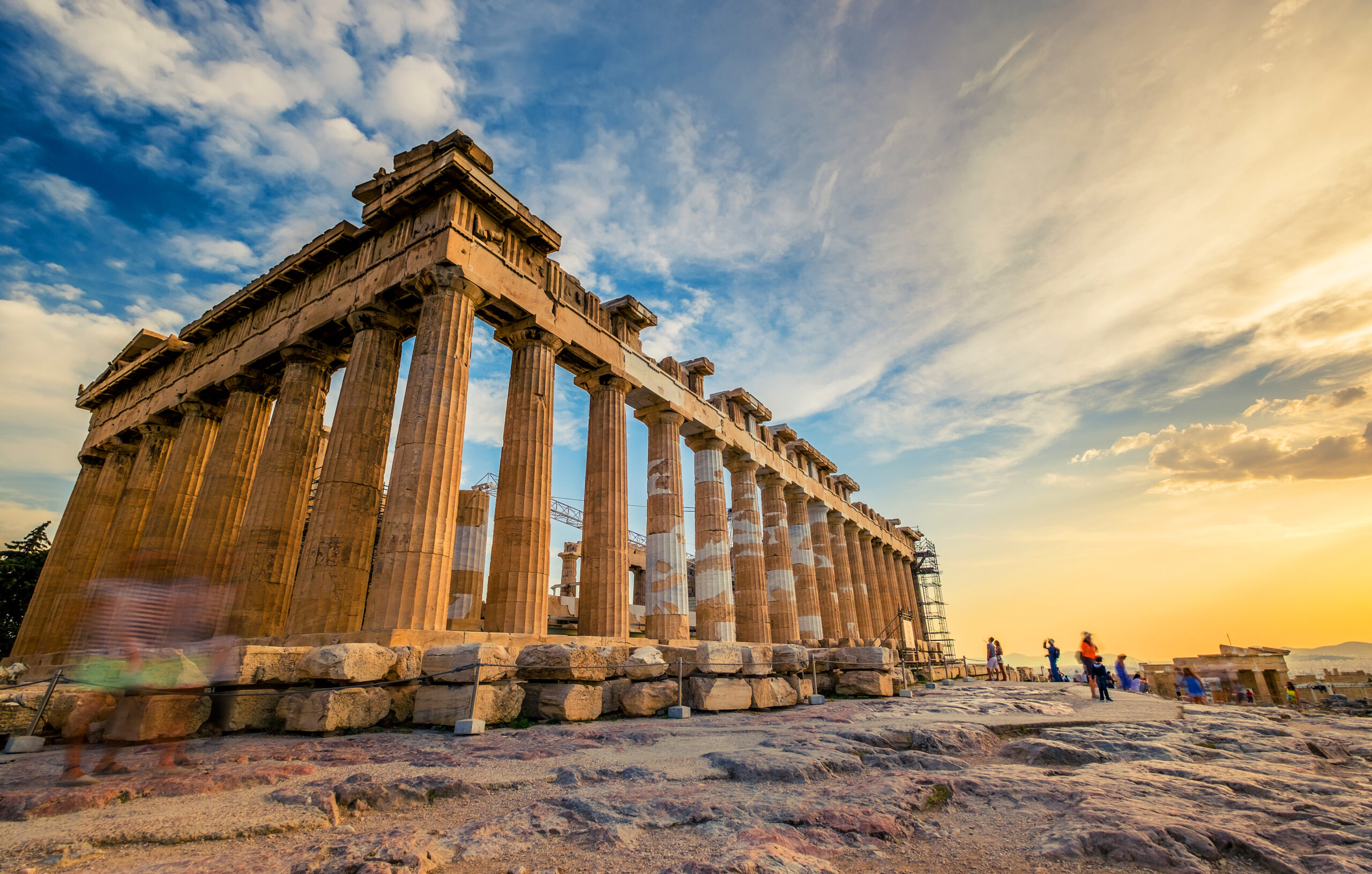 Acropolis sunset crowd scaled