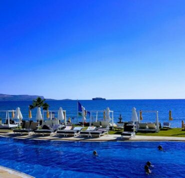 Kiani Beach Resort Family All Inclusive, Crete, Greece .Swimming pool and sea