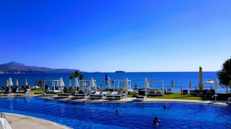 Kiani Beach Resort Family All Inclusive, Crete, Greece .Swimming pool and sea