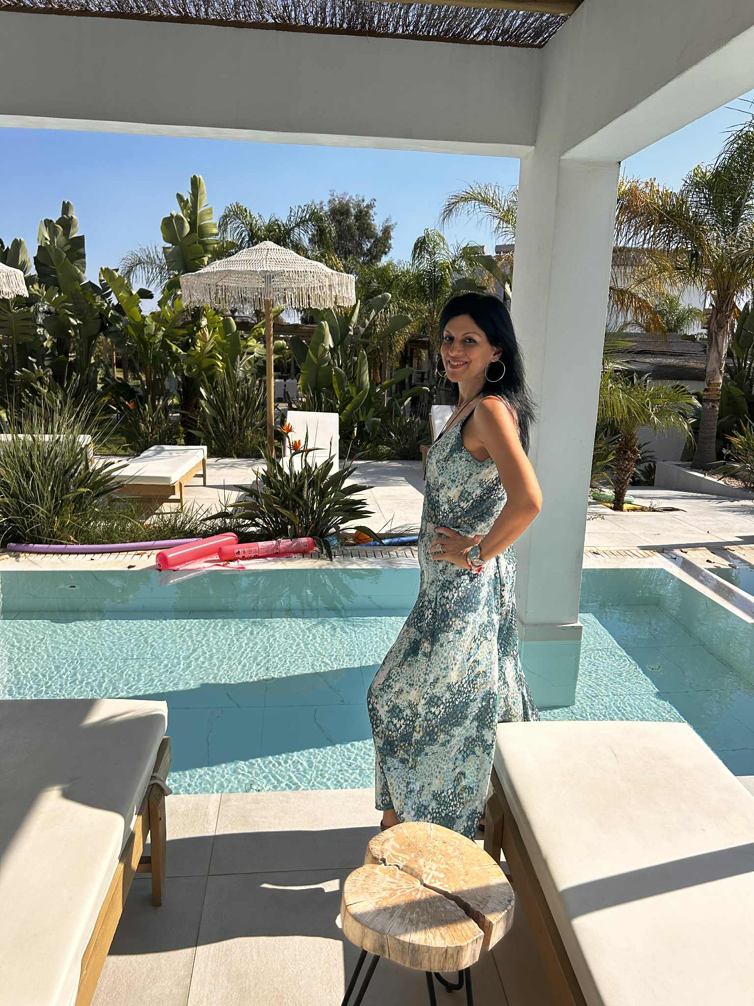 Alia Suites and Spa Rhodes Greece Natassa before the baptism at the pool of her suite